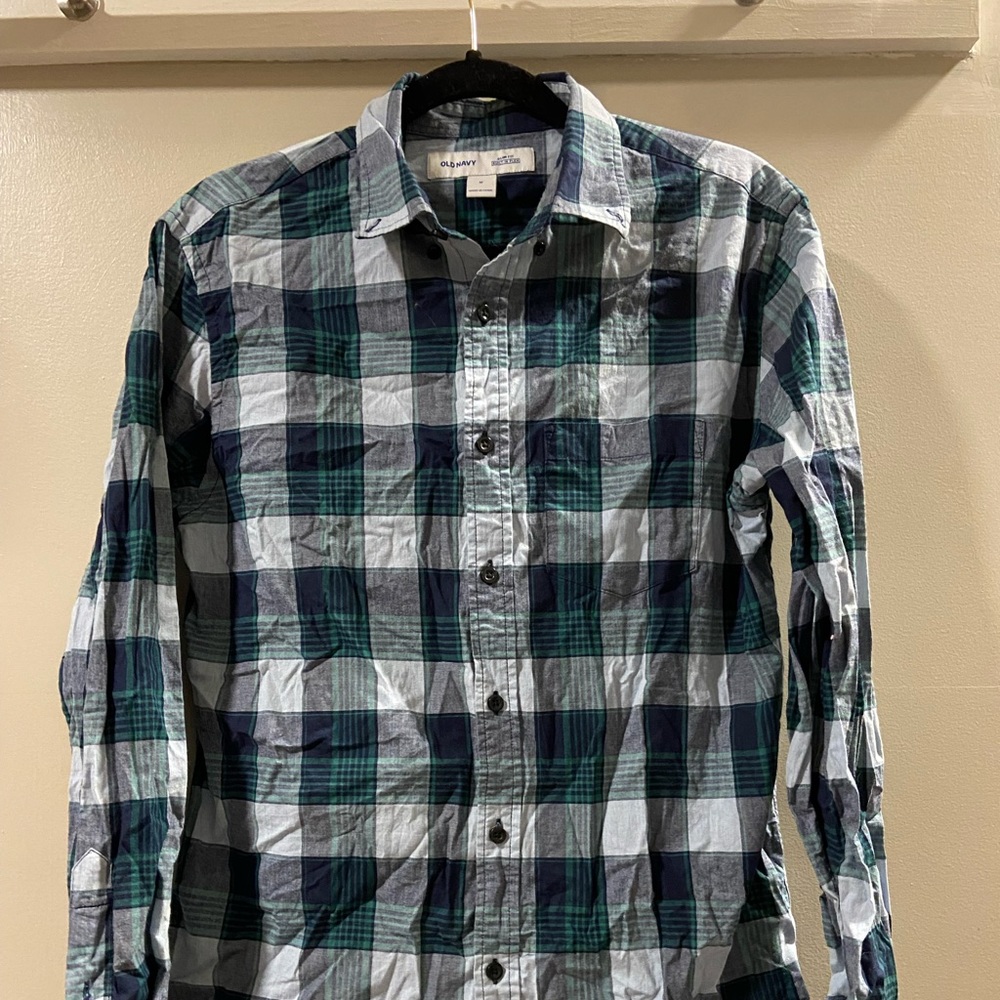 Old Navy Plaid Button-Up Shirt, Slim Fit